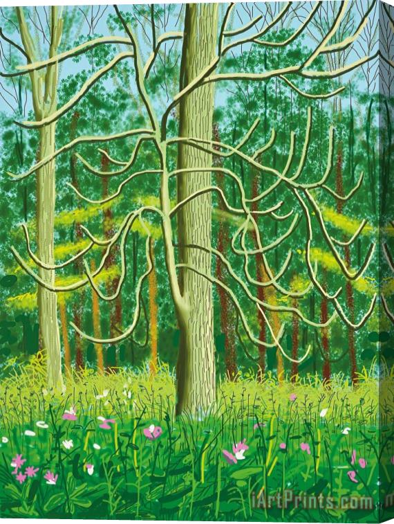 David Hockney The Arrival of Spring in Woldgate, East Yorkshire in 2011 4 May, 2011 Stretched Canvas Painting / Canvas Art