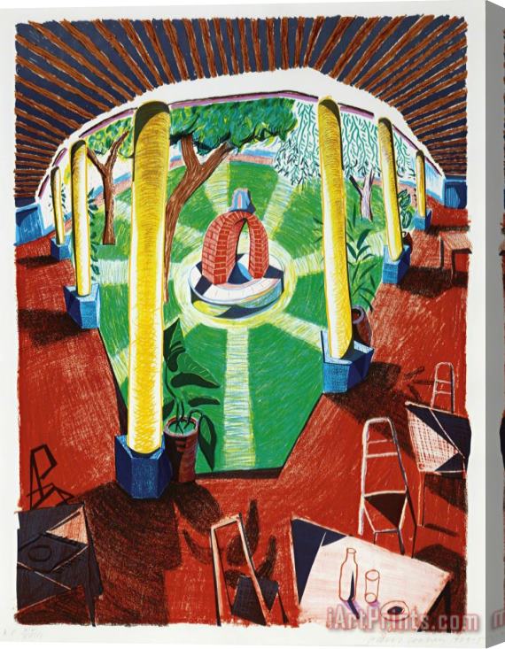 David Hockney View of Hotel Well Iii, From Moving Focus, 1984 85 Stretched Canvas Painting / Canvas Art