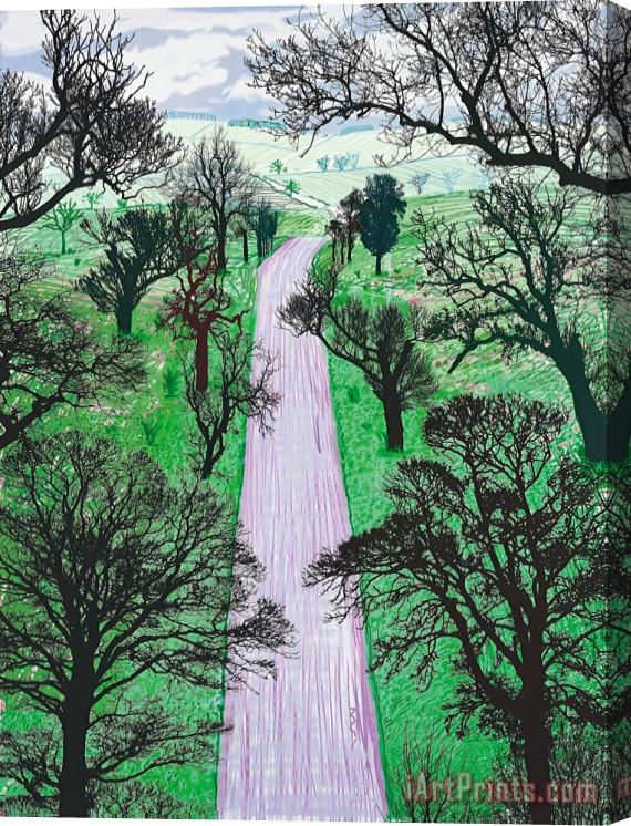 David Hockney Winter Road Near Kilham, 2008 Stretched Canvas Painting / Canvas Art