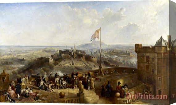 David Octavius Hill Edinburgh Old And New Stretched Canvas Painting / Canvas Art