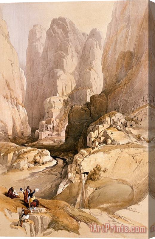 David Roberts Entrance To Petra Stretched Canvas Painting / Canvas Art