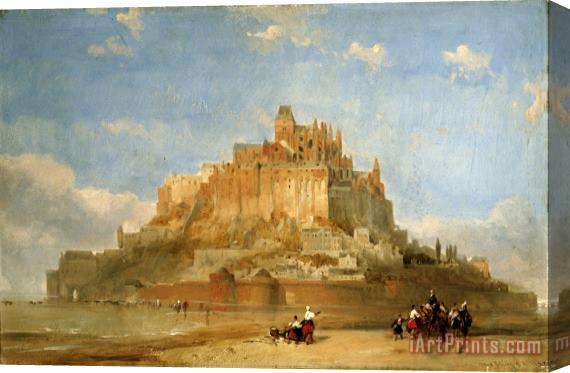 David Roberts Mont St Michel From The Sands Stretched Canvas Print / Canvas Art