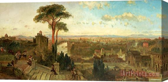 David Roberts Rome Sunset From The Convent of San Onofrio Stretched Canvas Print / Canvas Art