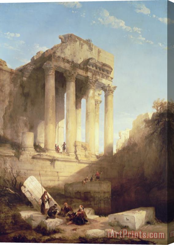David Roberts Ruins of the Temple of Bacchus Stretched Canvas Print / Canvas Art