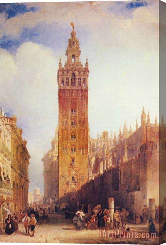 David Roberts The Moorish Tower at Seville, Called The Giralda Stretched Canvas Print / Canvas Art