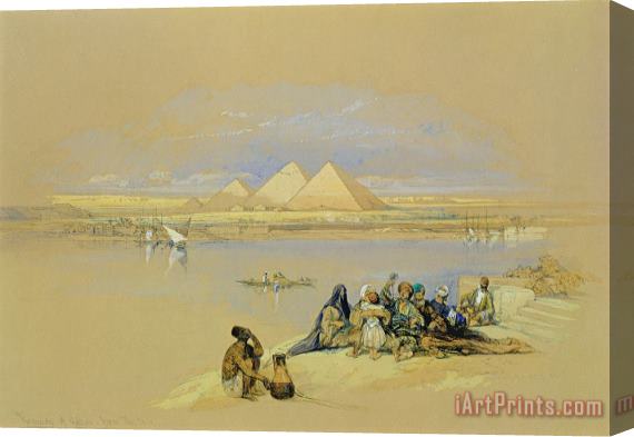 David Roberts The Pyramids at Giza near Cairo Stretched Canvas Painting / Canvas Art