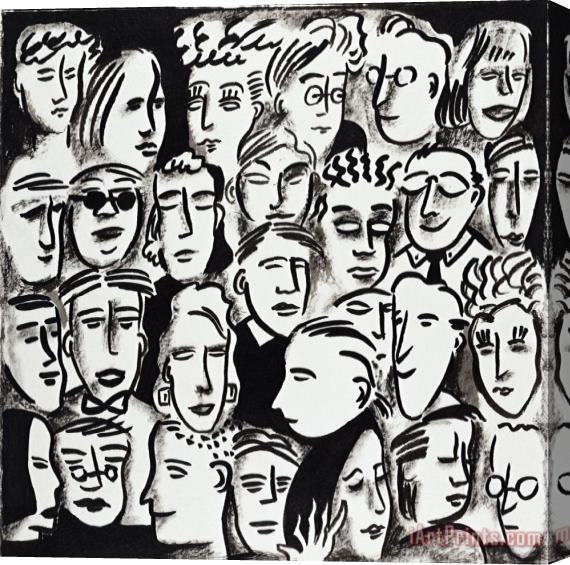 Diana Ong Faces in Black And White Stretched Canvas Painting / Canvas Art