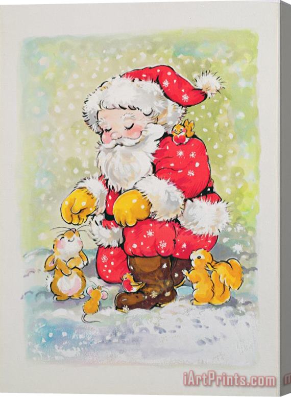Diane Matthes Father Christmas Stretched Canvas Painting / Canvas Art