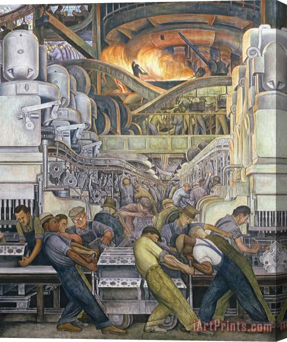 Diego Rivera Detroit Industry North Wall Stretched Canvas Print / Canvas Art