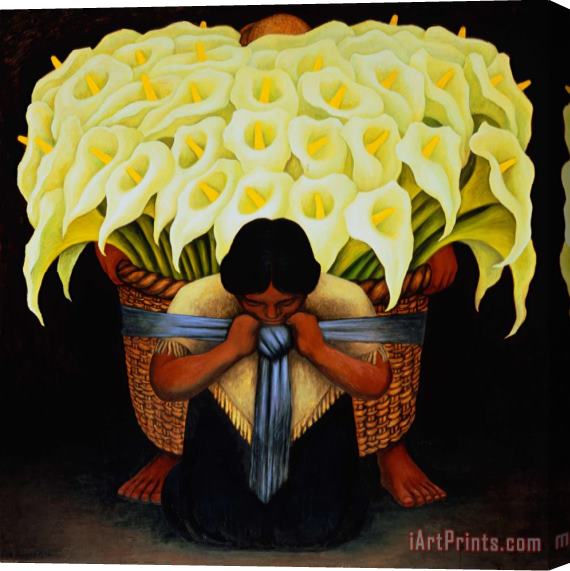 Diego Rivera Flower Seller Stretched Canvas Painting / Canvas Art