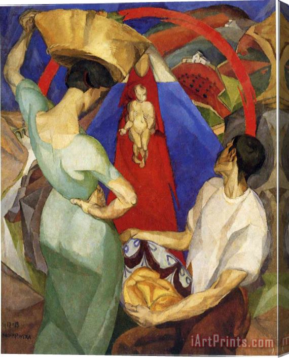 Diego Rivera The Adoration of The Virgin 1913 Stretched Canvas Print / Canvas Art