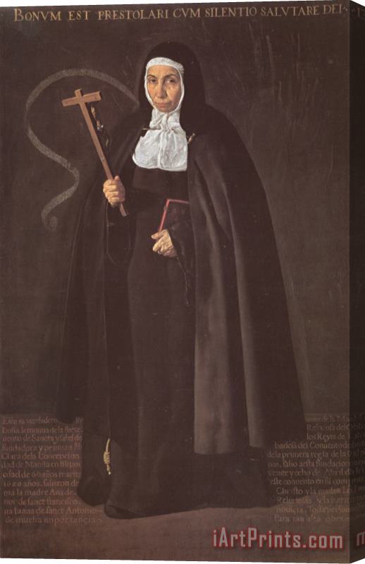 Diego Velazquez Madre Maria Jeronima De La Fuente 1620 Stretched Canvas Print / Canvas Art
