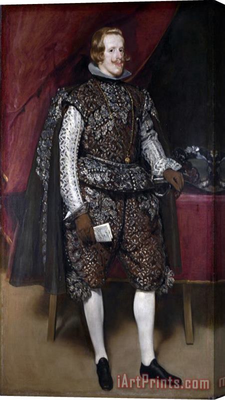 Diego Velazquez Philip Iv of Spain in Brown And Silver 1632 Stretched Canvas Print / Canvas Art