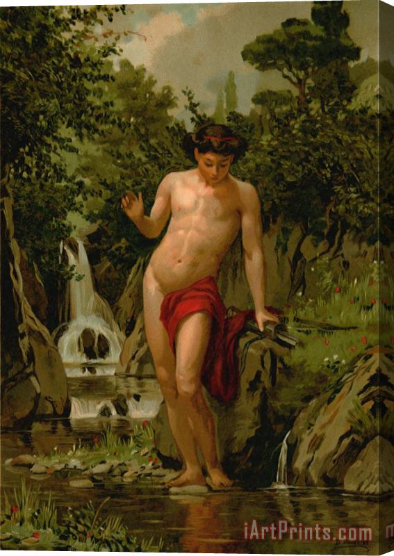 Dionisio Baixeras-Verdaguer Narcissus in love with his own reflection Stretched Canvas Painting / Canvas Art