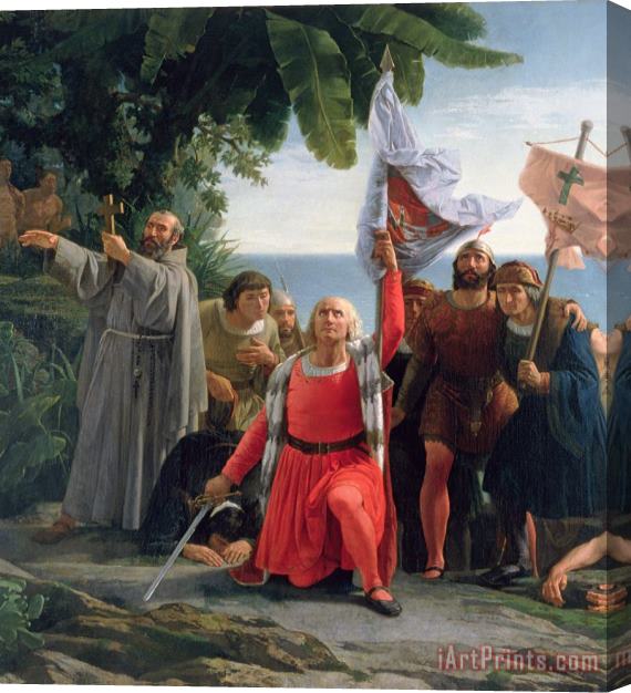 Dioscoro Teofilo Puebla Tolin The First Landing Of Christopher Columbus In America Stretched Canvas Print / Canvas Art