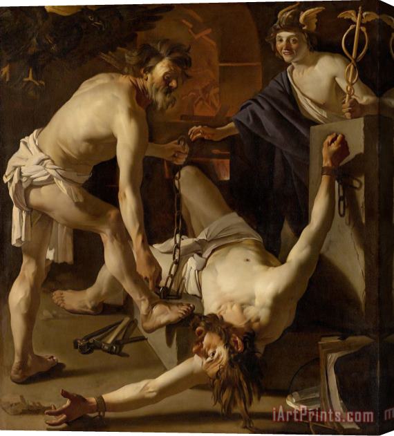 Dirck van Baburen Prometheus Being Chained by Vulcan Stretched Canvas Print / Canvas Art