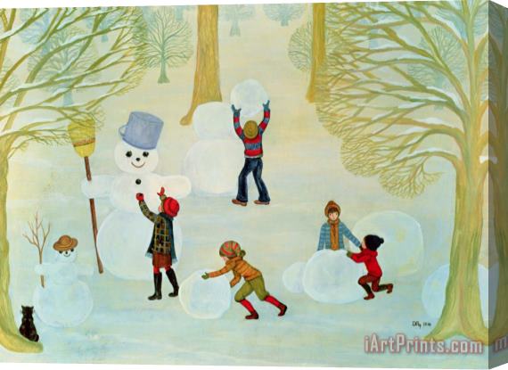 Ditz Snowmen Stretched Canvas Print / Canvas Art