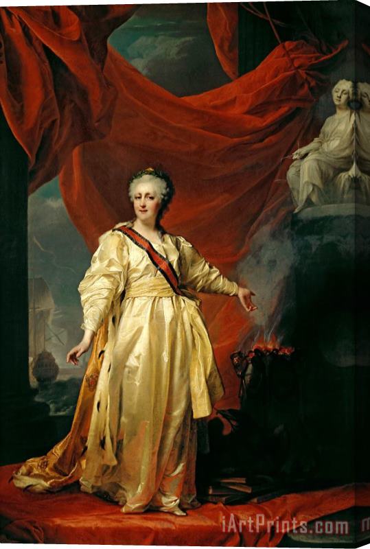Dmitry Levitsky Portrait of Catherine II the Legislatress in the Temple Devoted to the Godess of Justice Stretched Canvas Print / Canvas Art
