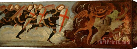 Domenico Ghirlandaio St. Michael and the Angels at War with the Devil Stretched Canvas Painting / Canvas Art