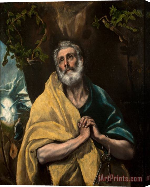 Domenikos Theotokopoulos, El Greco Saint Peter in Tears Stretched Canvas Painting / Canvas Art
