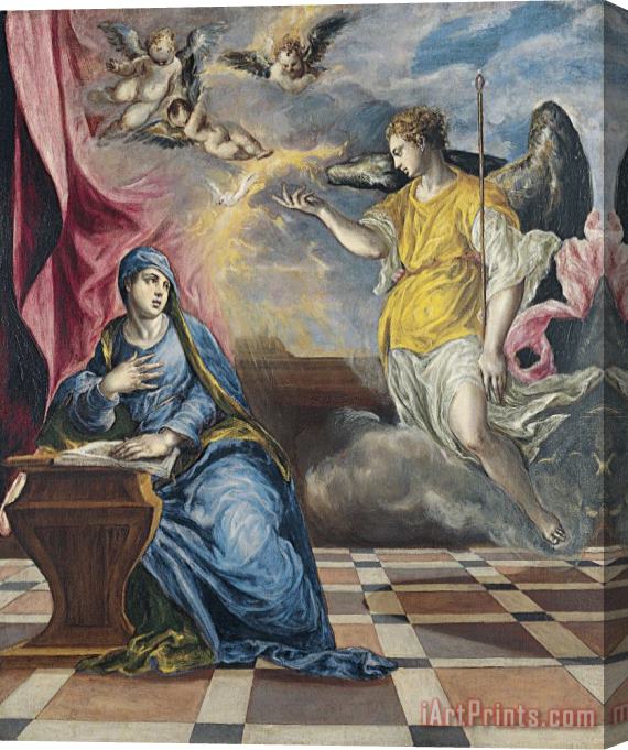 Domenikos Theotokopoulos, El Greco The Annunciation 4 Stretched Canvas Painting / Canvas Art