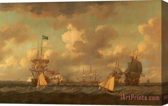 Dominic Serres English Ships Coming to Anchor in a Fresh Breeze Stretched Canvas Print / Canvas Art