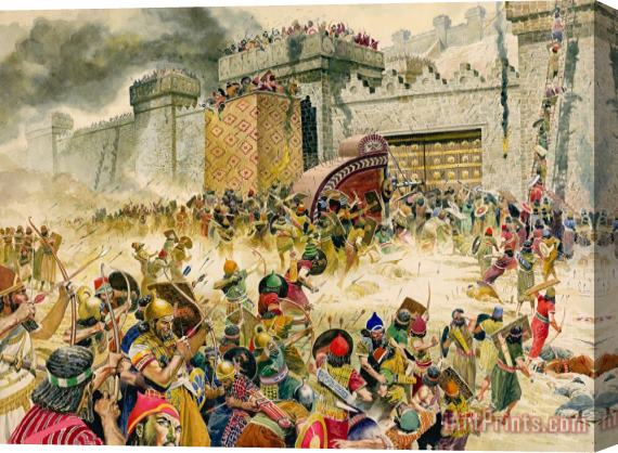 Don Lawrence Samaria falling to the Assyrians Stretched Canvas Painting / Canvas Art