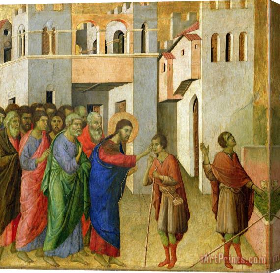 Duccio di Buoninsegna Jesus Opens the Eyes of a Man Born Blind Stretched Canvas Print / Canvas Art