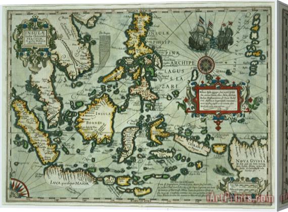 Dutch School Map of the East Indies Stretched Canvas Print / Canvas Art