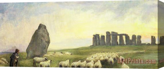 Edgar Barclay Returning Home  Stonehenge Stretched Canvas Painting / Canvas Art