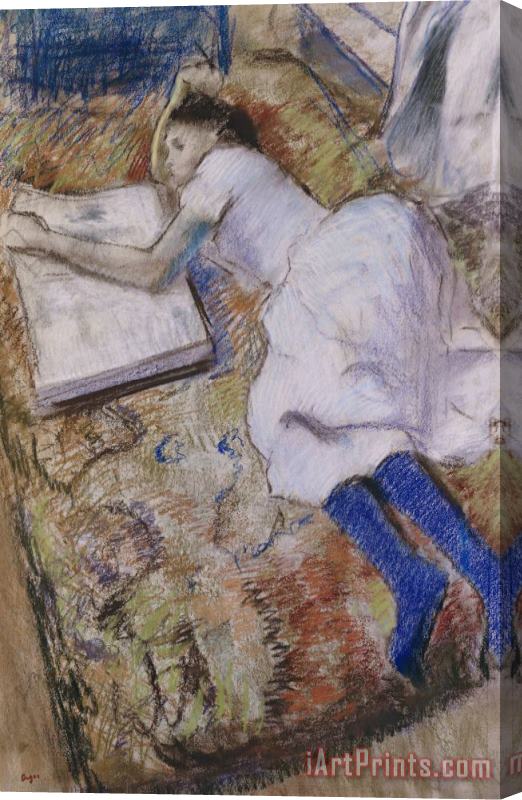 Edgar Degas A Young Girl Stretched Out And Looking at an Album Stretched Canvas Painting / Canvas Art
