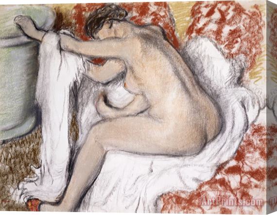 Edgar Degas After The Bath Woman Drying Herself Stretched Canvas Painting / Canvas Art