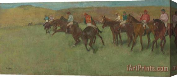 Edgar Degas At The Races: Before The Start Stretched Canvas Painting / Canvas Art