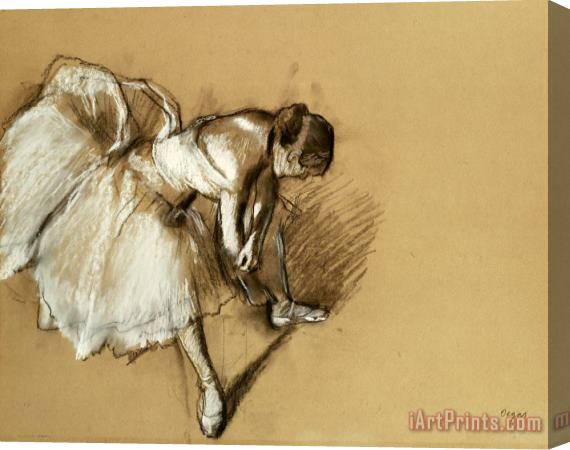 Edgar Degas Dancer Adjusting Her Shoe Stretched Canvas Painting / Canvas Art
