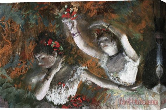 Edgar Degas Detail of Ballerinas From The Rehearsal Stretched Canvas Painting / Canvas Art