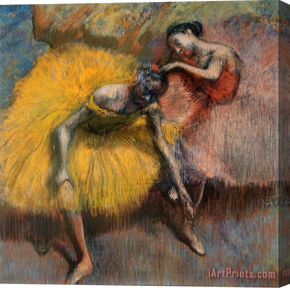 Edgar Degas Deux Danseuses Jaunes Et Roses Stretched Canvas Print / Canvas Art