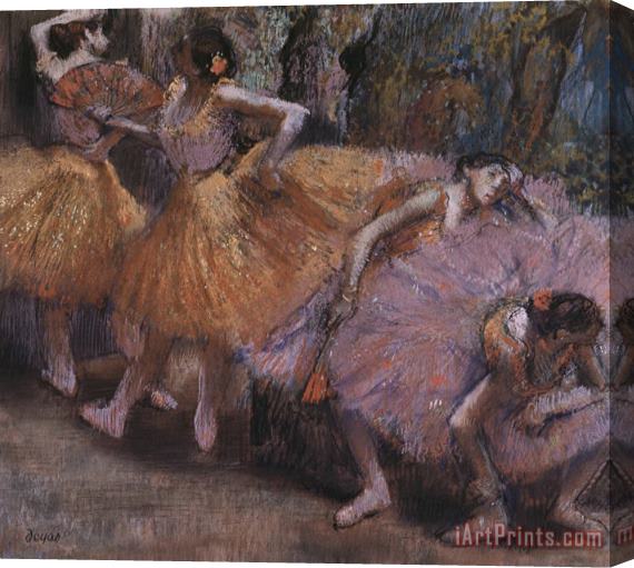 Edgar Degas Four Ballerinas Resting Stretched Canvas Painting / Canvas Art