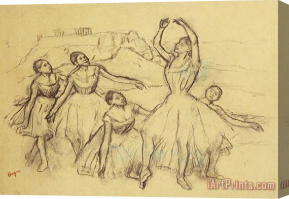 Edgar Degas Group Of Dancers Stretched Canvas Painting / Canvas Art