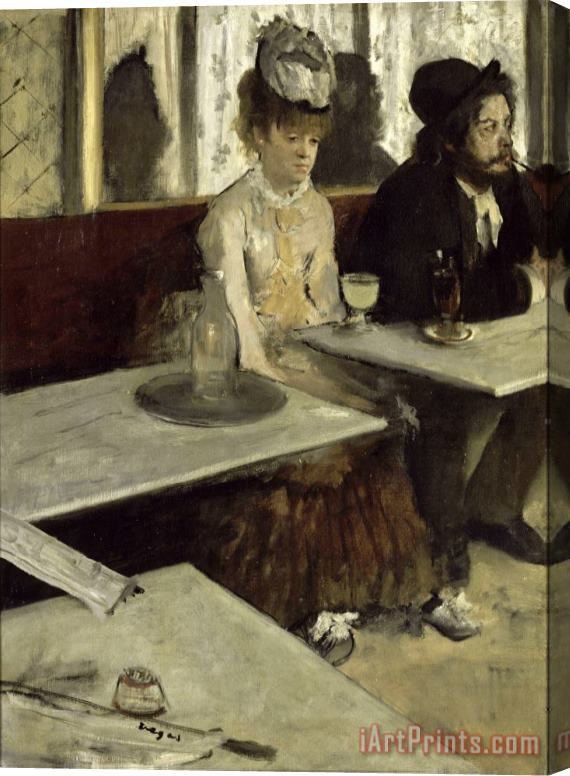 Edgar Degas In a Cafe Stretched Canvas Painting / Canvas Art