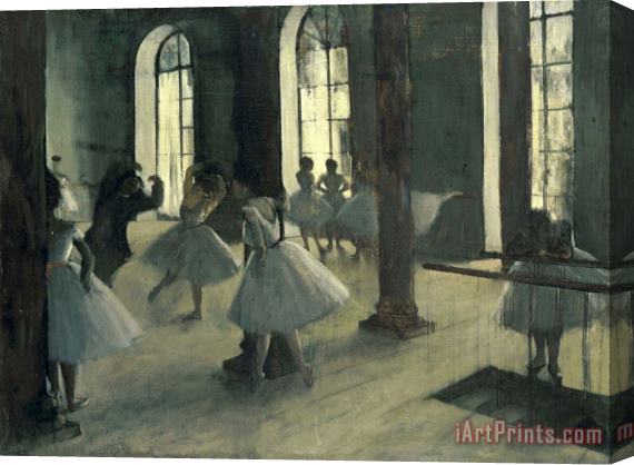 Edgar Degas La Repetition Au Foyer De La Danse Stretched Canvas Print / Canvas Art