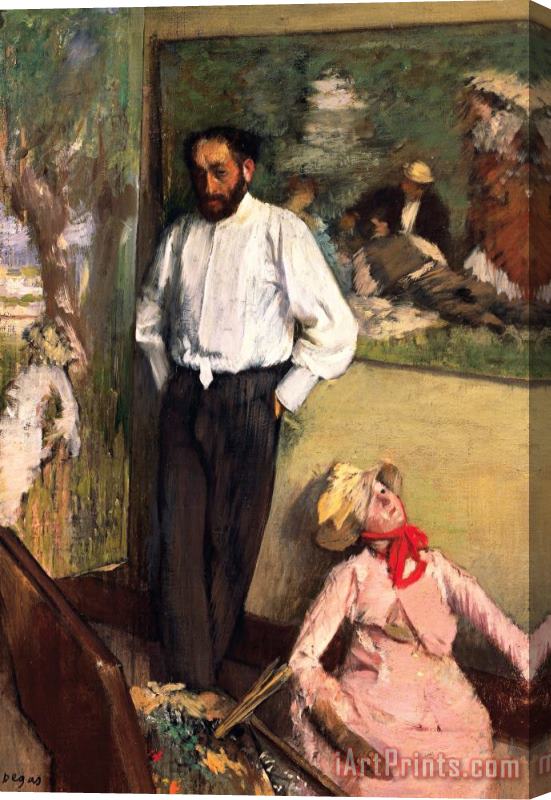 Edgar Degas Man And Puppet Stretched Canvas Print / Canvas Art