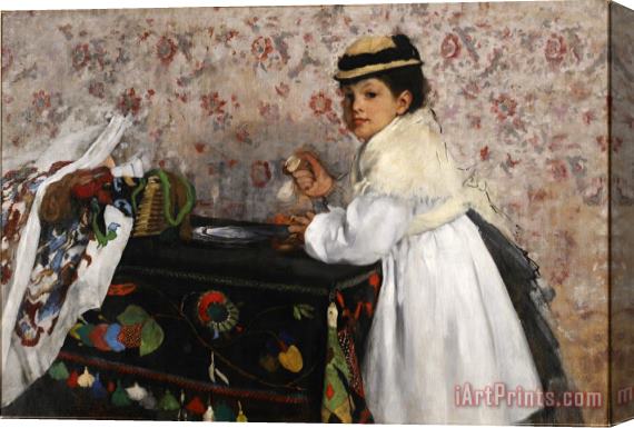 Edgar Degas Portrait of Mlle. Hortense Valpincon Stretched Canvas Print / Canvas Art