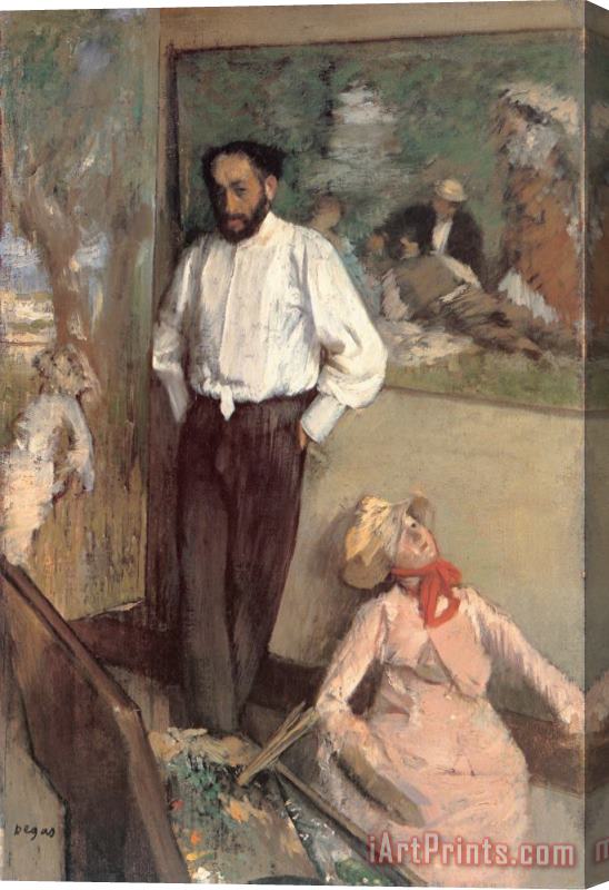 Edgar Degas Portrait of The Painter Henri Michellevy Stretched Canvas Painting / Canvas Art