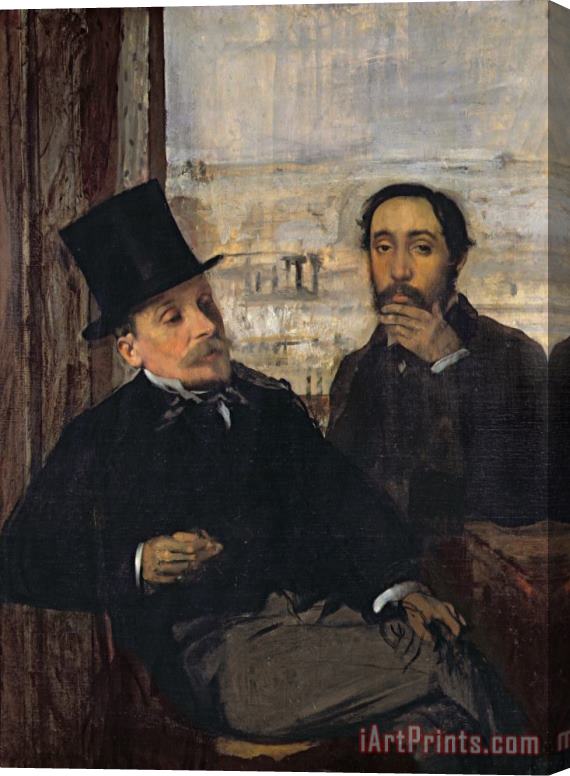 Edgar Degas Self Portrait with Evariste de Valernes Stretched Canvas Print / Canvas Art