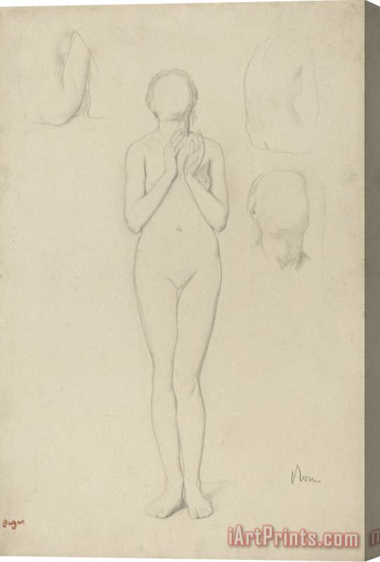 Edgar Degas Study of a Female Nude Stretched Canvas Print / Canvas Art