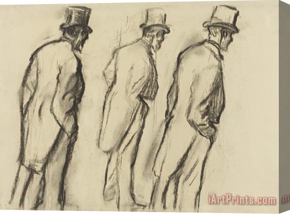 Edgar Degas Three Studies of Ludovic Halevy Standing Stretched Canvas Painting / Canvas Art