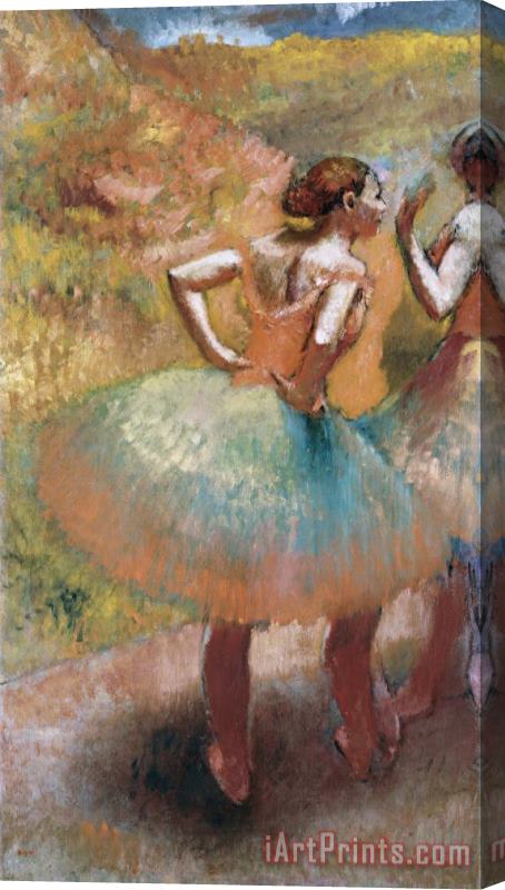 Edgar Degas Two Dancers in Green Skirts Stretched Canvas Print / Canvas Art