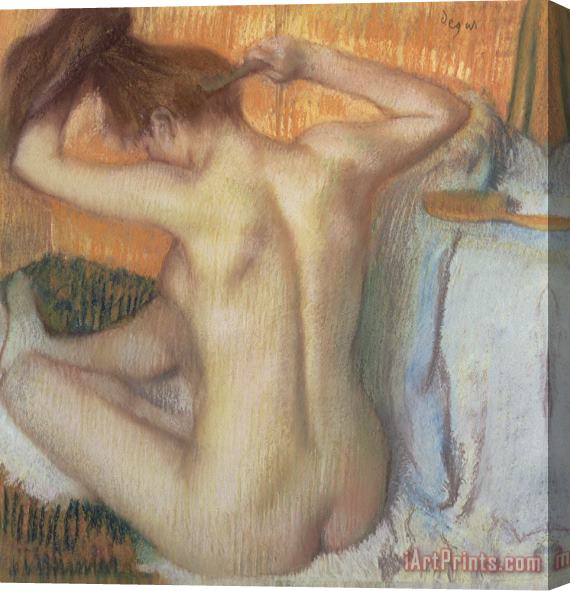 Edgar Degas Woman combing her hair Stretched Canvas Painting / Canvas Art