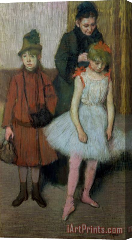 Edgar Degas Woman with Two Little Girls Stretched Canvas Print / Canvas Art