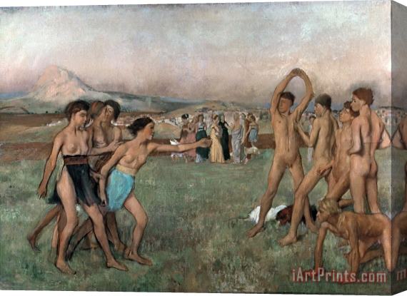 Edgar Degas Young Spartans Exercising Stretched Canvas Print / Canvas Art